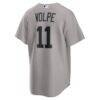 Anthony Volpe New York Yankees Nike Road Replica Jersey - Gray - Detail View