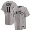 Anthony Volpe New York Yankees Nike Road Replica Jersey - Gray - Front View