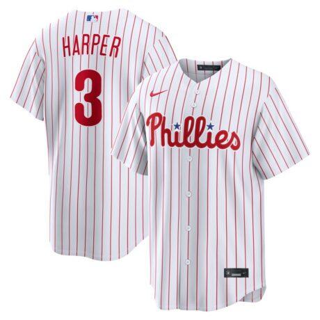 Bryce Harper Philadelphia Phillies Nike Home Replica Jersey - White - Front View