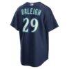 Cal Raleigh Seattle Mariners Nike Home Replica Jersey - Navy - Detail View