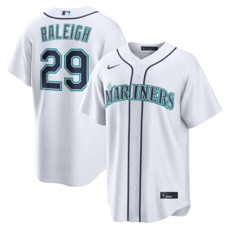 Cal Raleigh Seattle Mariners Nike Home Replica Jersey - White - Front View
