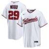 James Wood Washington Nationals Nike Home Replica Jersey - White - Front View