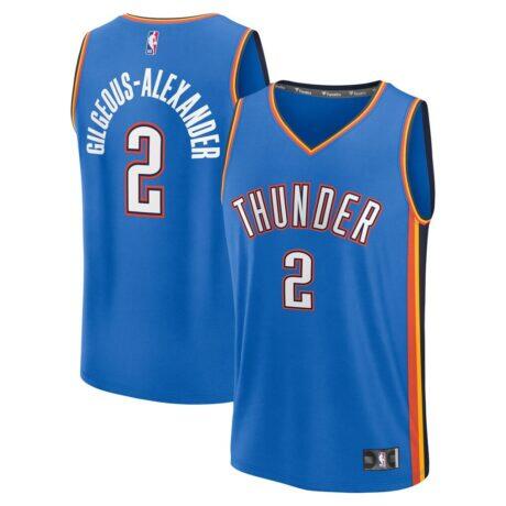 Shai Gilgeous-Alexander Oklahoma City Thunder Fashion7 Youth Fast Break Replica Player Jersey - Blue - Front View
