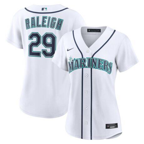 Cal Raleigh Seattle Mariners Nike Women's Home Replica Jersey - White - Front View