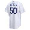 Mookie Betts Los Angeles Dodgers Nike Home Stadium Jersey - White - Detail View