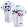 Mookie Betts Los Angeles Dodgers Nike Home Stadium Jersey - White - Front View