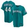 Julio Rodríguez Seattle Mariners Nike Home Stadium 50th Season Patch Jersey - Teal - Front View
