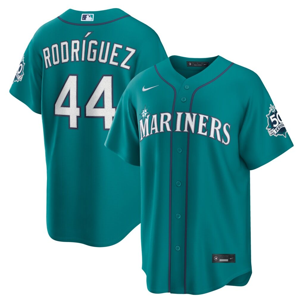 Julio Rodríguez Seattle Mariners Nike  Home Stadium 50th Season Patch Jersey