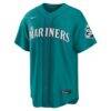 Julio Rodríguez Seattle Mariners Nike Home Stadium 50th Season Patch Jersey - Teal - Side View