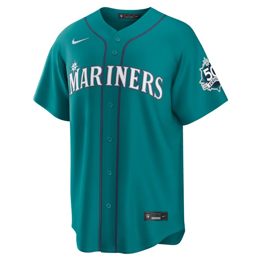 Julio Rodríguez Seattle Mariners Nike  Home Stadium 50th Season Patch Jersey