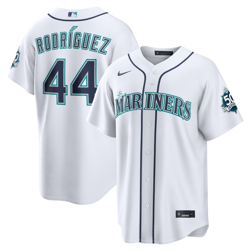 Julio Rodríguez Seattle Mariners Nike  Home Stadium 50th Season Patch Jersey