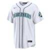Julio Rodríguez Seattle Mariners Nike Home Stadium 50th Season Patch Jersey - White - Side View