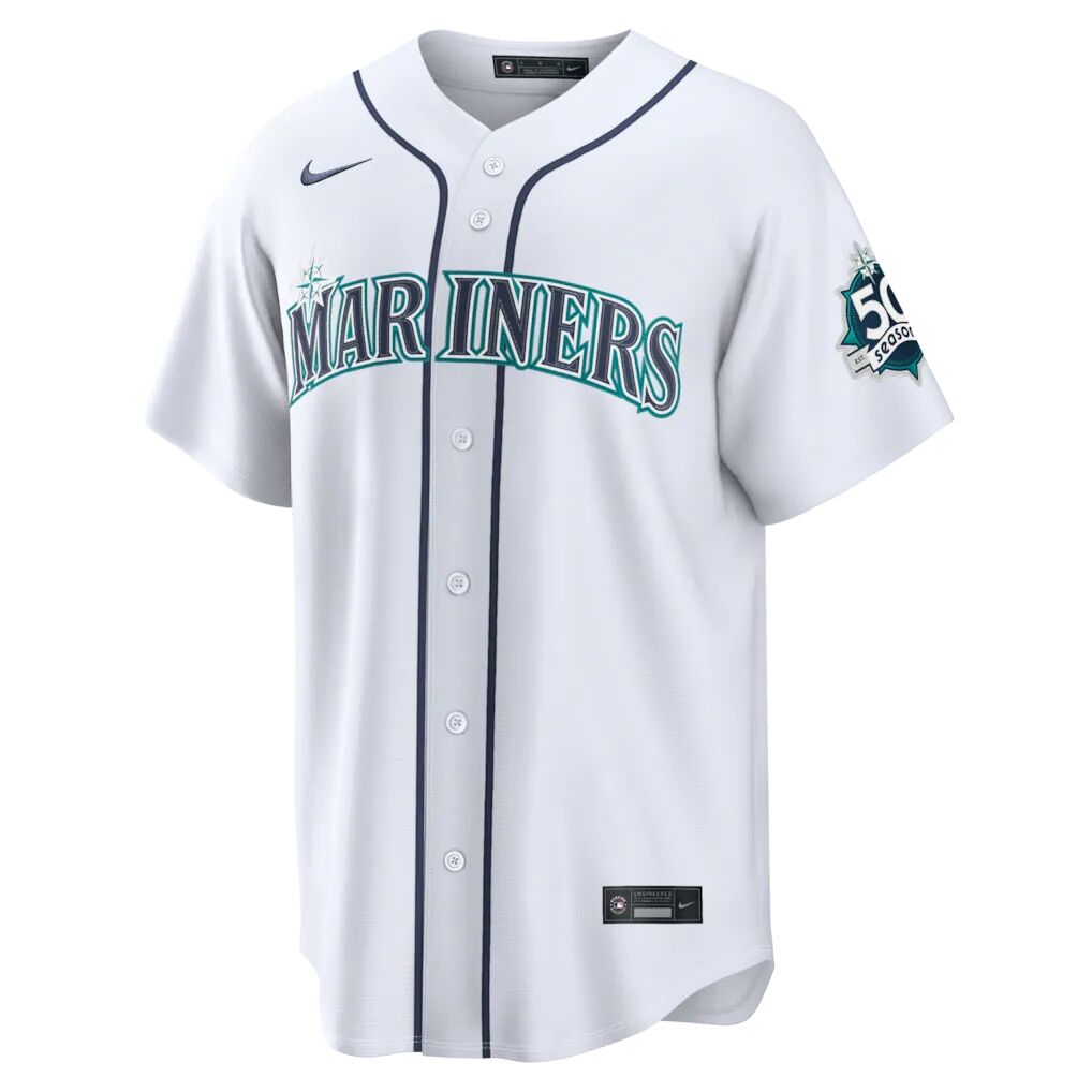 Julio Rodríguez Seattle Mariners Nike  Home Stadium 50th Season Patch Jersey