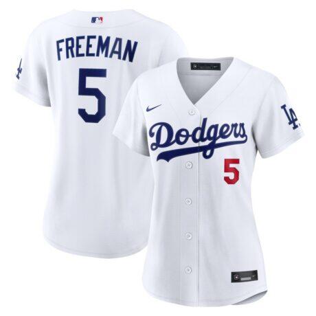 Freddie Freeman Los Angeles Dodgers Nike Women's Home Stadium Jersey - White - Front View