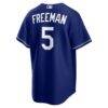 Freddie Freeman Los Angeles Dodgers Nike Alternate Replica Jersey - Deep Royal - Detail View