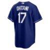 Shohei Ohtani Los Angeles Dodgers Nike Alternate Replica Jersey - Deep Royal - Detail View