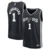 Victor Wembanyama San Antonio Spurs Fashion7 Fast Break Replica Player Jersey - Black - Front View