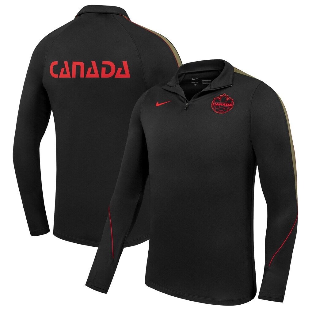 Canada Soccer Nike Strike Drill Quarter-Zip Long Sleeve Dri-FIT Top