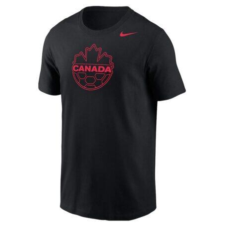 Canada Soccer Nike Crest T-Shirt - Black - Front View