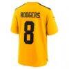 Aaron Rodgers Pittsburgh Steelers Nike Alternate 1933 Throwback Game Jersey - Gold - Detail View