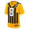 Aaron Rodgers Pittsburgh Steelers Nike Alternate 1933 Throwback Game Jersey - Gold - Side View
