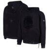 Golden State Warriors Protege Eco-Friendly Functional Suede Fashion Tonal Hoodie - Black - Front View