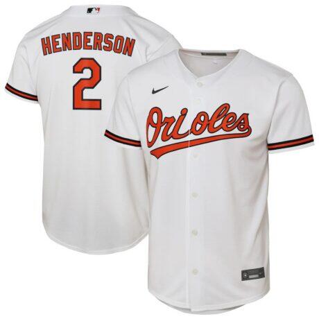 Gunnar Henderson Baltimore Orioles Nike Youth Home Replica Player Jersey - White - Front View