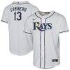 Junior Caminero Tampa Bay Rays Nike Youth Home Replica Player Jersey - White - Front View
