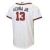 Ronald Acuña Jr. Atlanta Braves Nike Youth Home Replica Player Jersey - White - Detail View