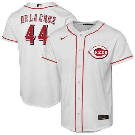 Elly De La Cruz Cincinnati Reds Nike Youth Home Replica Player Jersey - White - Front View