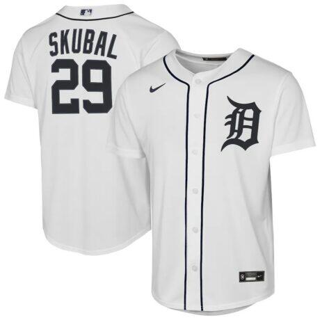 Tarik Skubal Detroit Tigers Nike Youth Home Replica Player Jersey - White - Front View