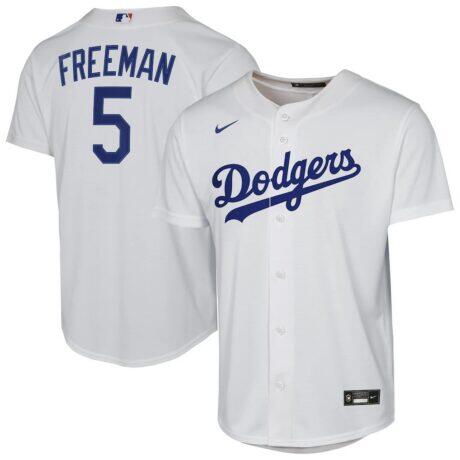 Freddie Freeman Los Angeles Dodgers Nike Youth Home Replica Player Jersey - White - Front View