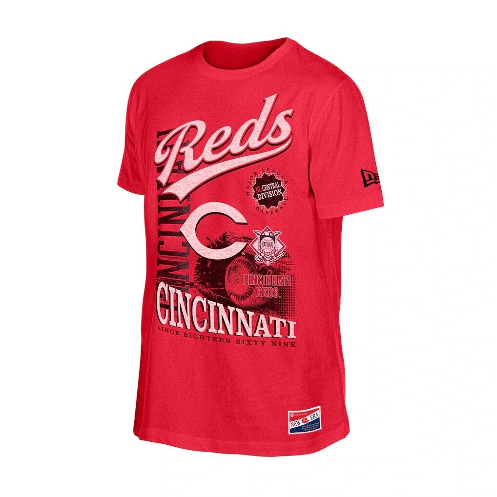 Cincinnati Reds New Era  Oversized Throwback Distressed T-Shirt