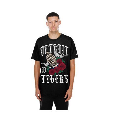 Detroit Tigers New Era Lifestyle Blessed Aesthetic T-Shirt - Black - Front View