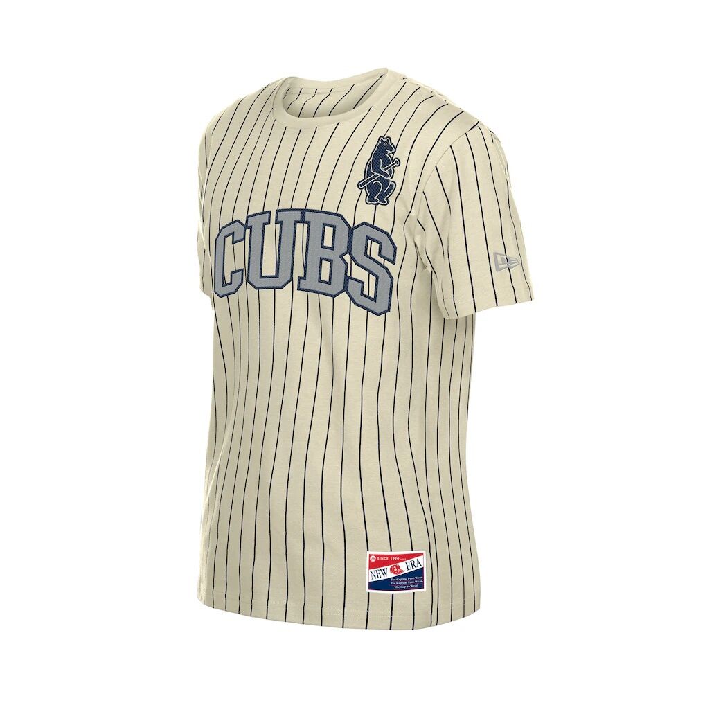 Chicago Cubs New Era Throwback Meshback Pinstripe T-Shirt