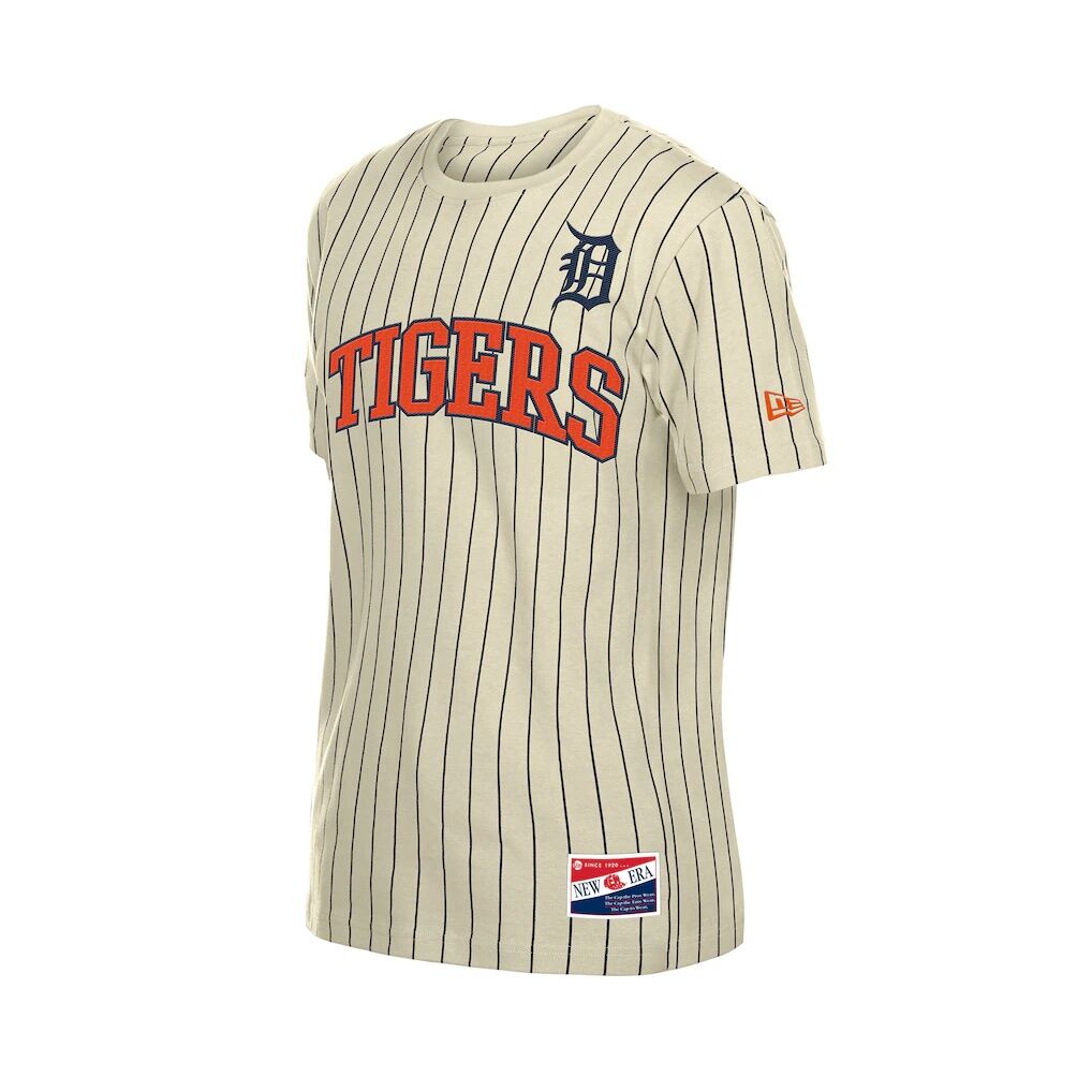 Detroit Tigers New Era Throwback Meshback Pinstripe T-Shirt