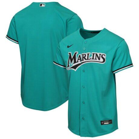 Miami Marlins Nike Youth Alternate Replica Jersey - Teal - Front View