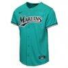 Miami Marlins Nike Youth Alternate Replica Jersey - Teal - Side View