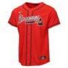 Atlanta Braves Nike Youth Alternate Replica Jersey - Red - Side View
