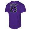 Kris Bryant Colorado Rockies Nike Youth Alternate Replica Jersey - Purple - Detail View