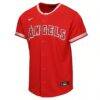 Mike Trout Los Angeles Angels Nike Youth Alternate Replica Jersey - Red - Side View