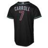 Corbin Carroll Arizona Diamondbacks Nike Youth Alternate Replica Jersey - Black - Detail View