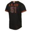 Jung Hoo Lee San Francisco Giants Nike Youth Alternate 2 Replica Jersey - Black - Detail View