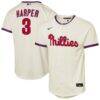 Bryce Harper Philadelphia Phillies Nike Youth Alternate 2 Replica Jersey - Cream - Front View