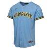Jackson Chourio Milwaukee Brewers Nike Youth Road Replica Jersey - - Side View