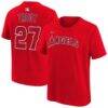 Mike Trout Los Angeles Angels Nike Youth Name & Number T-Shirt - Red - Front View