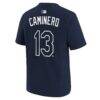 Junior Caminero Tampa Bay Rays Nike Youth Name & Number T-Shirt - Navy - Detail View