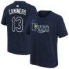 Junior Caminero Tampa Bay Rays Nike Youth Name & Number T-Shirt - Navy - Front View
