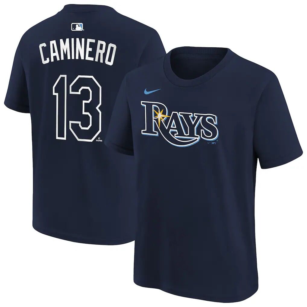 Junior Caminero Tampa Bay Rays Nike Youth Name & Number T-Shirt