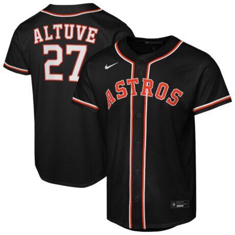Jose Altuve Houston Astros Nike Youth Fashion Replica Player Jersey - Black - Front View